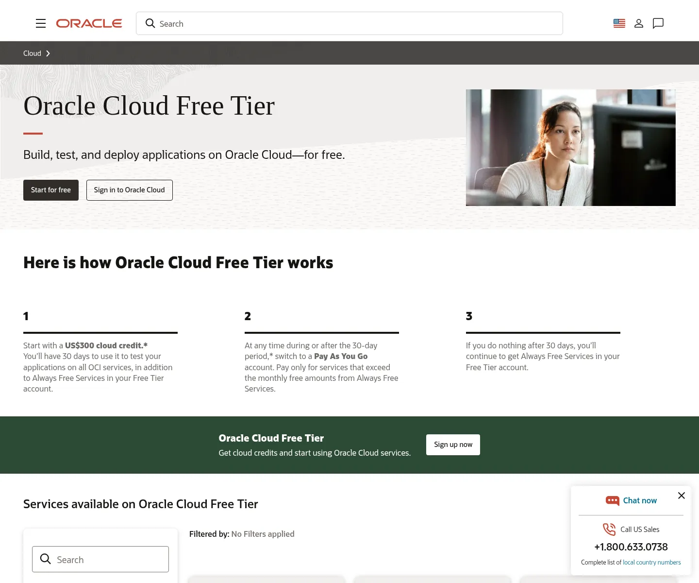 Oracle Cloud Free Tier 注册入口