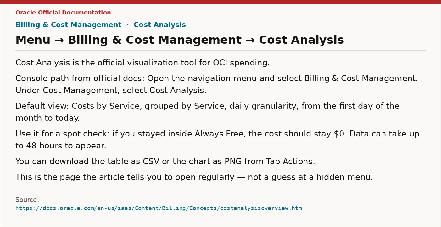 Cost Analysis 官方入口与用途